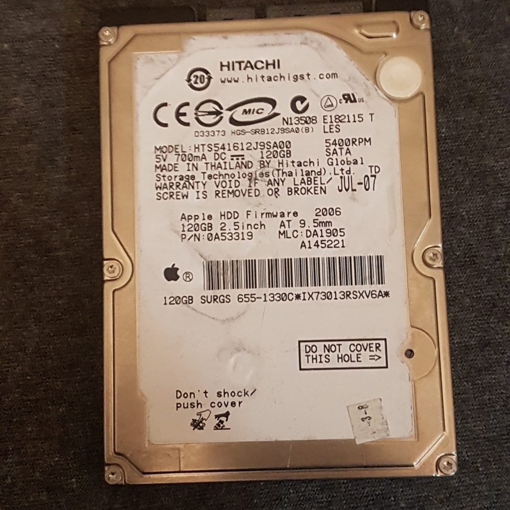 Lap top hard drive